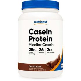 Nutricost Casein Protein Powder 2lb Chocolate - 100% Micellar Casein