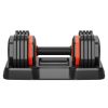 25LB 5 in 1 Single Adjustable Dumbbell Free Dumbbell Weight Adjust with Anti-Slip Metal Handle, Ideal for Full-Body Home Gym Workouts