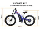 AOSTIRMOTOR 26" 1500W Electric Bike Fat Tire P7 48V 20AH Removable Lithium Battery for Adults S17-1500W