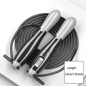 1pc Gym Fitness Smart Jump Rope With LCD Screen Counting Speed Skipping 2.8 M / 9.18ft (Color: gray)