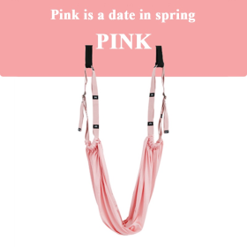 Adjustable Aerial Yoga Strap; Hammock Swing Stretching Strap; Anti-Gravity Inversion Pilates Hammock Belts For Gym Flexibility (Color: Pink)