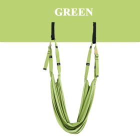 Adjustable Aerial Yoga Strap; Hammock Swing Stretching Strap; Anti-Gravity Inversion Pilates Hammock Belts For Gym Flexibility (Color: green)