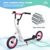 Youth Scooter Kick Scooter for Kids 6+ with Adjustable Handlebar, 12 Inch Inflatable Wheels ,Widened non-slip Footboard